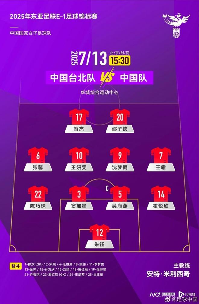 东亚杯-中国女足4-2中国台北两球领先被追平邵子钦双响